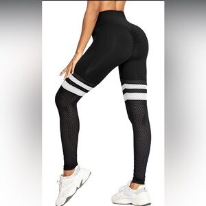 Seamless Stripe Colorblock High Waist Stretchy Butt Lift Leggings